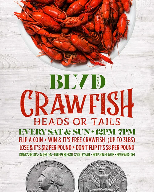 Crawfish Heads or Tails flyer