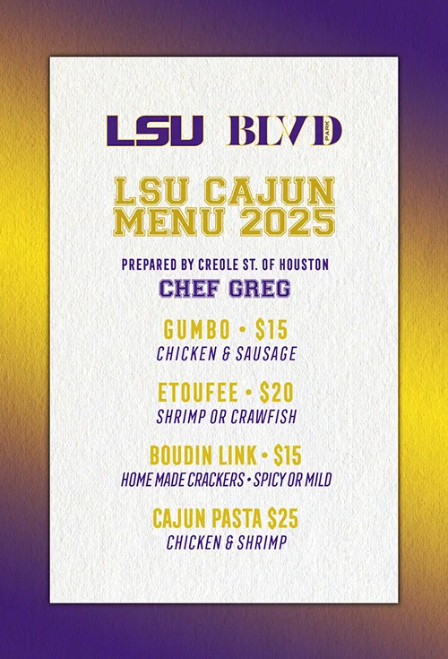 LSU Tigers Game Day HQ flyer 2
